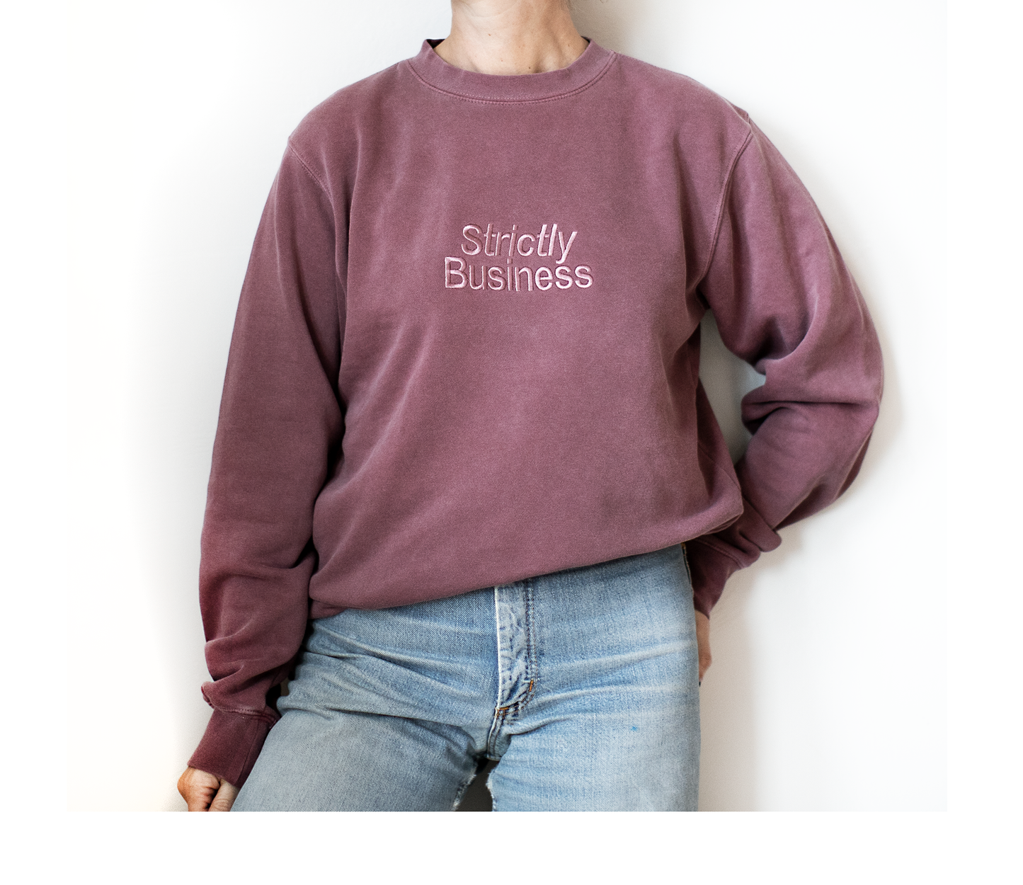 The Huddle Strictly Business Embroidered Sweatshirt